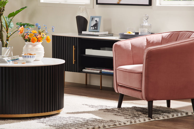 Brinley Velvet Accent Chair - Pink