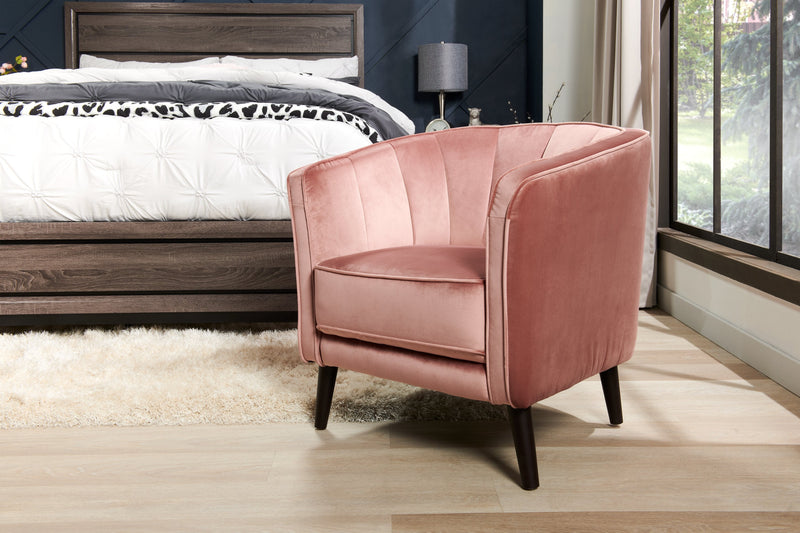 Brinley Velvet Accent Chair - Pink