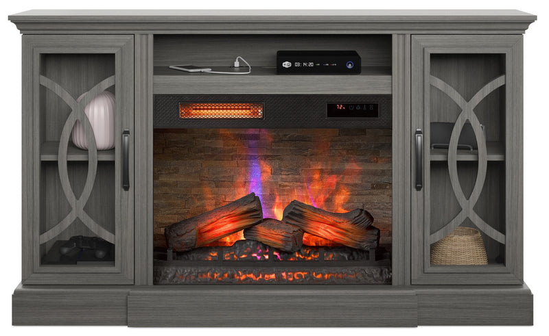 Brooke 62\" Contemporary Electric Fireplace TV Stand with Storage & Cable Management for TVs up to 70