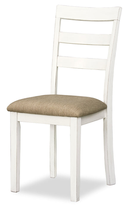 Bryn Dining Chair with Fabric Seat, Slat-Back – White