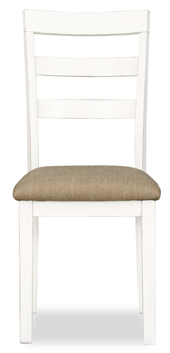 Bryn Dining Chair with Fabric Seat, Slat-Back – White