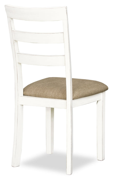 Bryn Dining Chair with Fabric Seat, Slat-Back – White