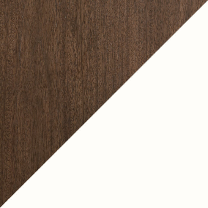 Bryn Drop-Leaf Dining Table, 42\" Round - Two-Tone White & Brown