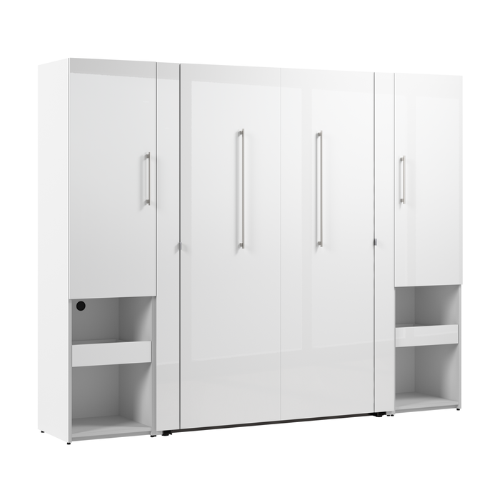 Bestar Avalon Full Murphy Bed & Storage Cabinets with Pull-Out Shelf (101 W)