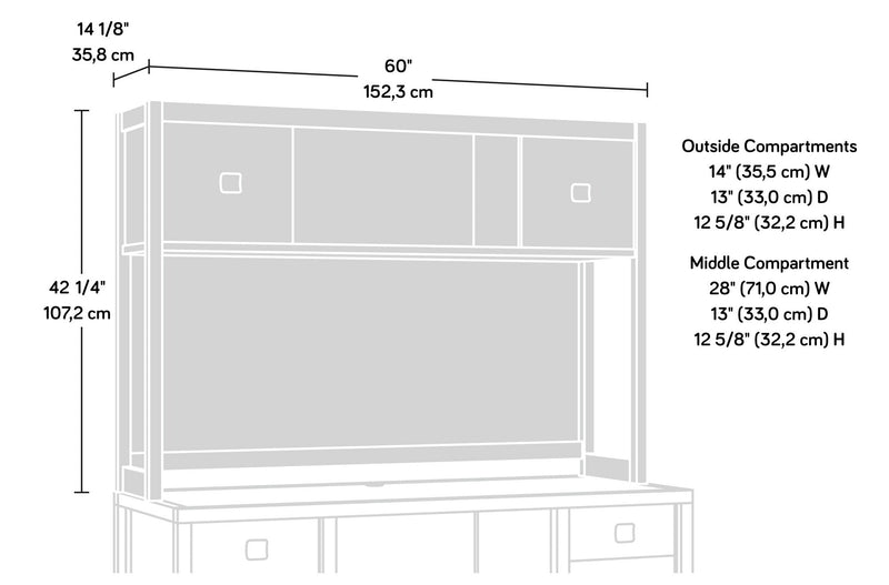 Cannery Bridge 60\" Commercial Grade Hutch - Brown