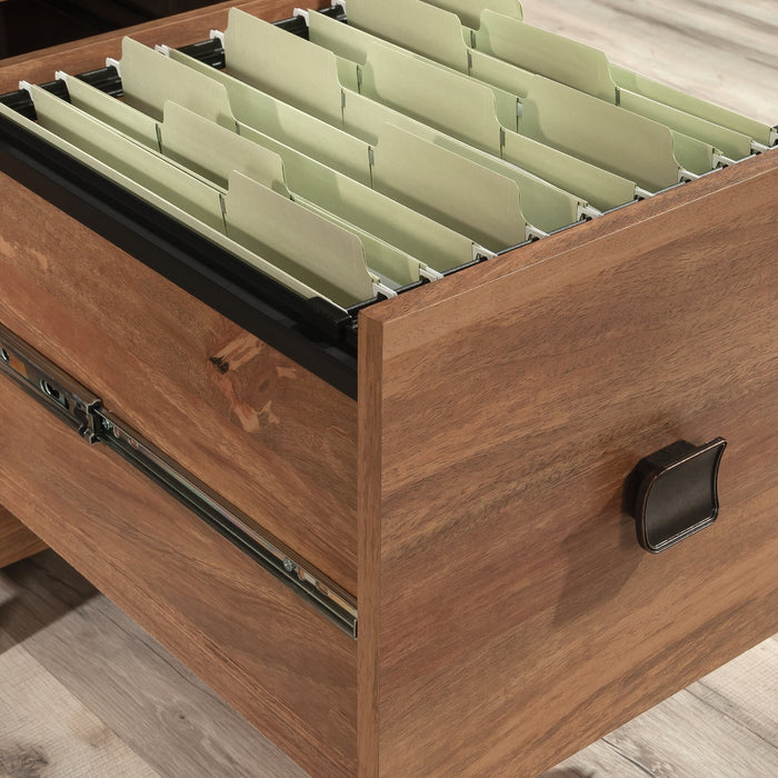 Cannery Bridge Commercial Grade Computer Office Desk with 3-Drawers & Cabinet - Brown
