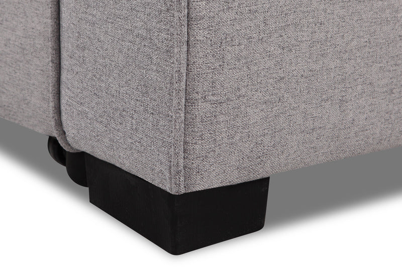 Carter 2-Piece Left-Facing Linen-Look Fabric Sleeper Sectional with Storage Chaise - Solis Grey 