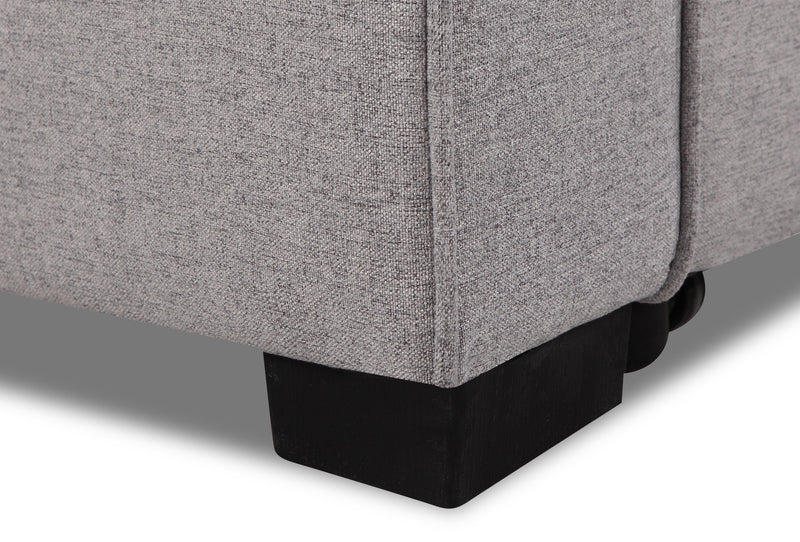 Carter 2-Piece Right-Facing Linen-Look Fabric Sleeper Sectional with Storage Chaise - Solis Grey 