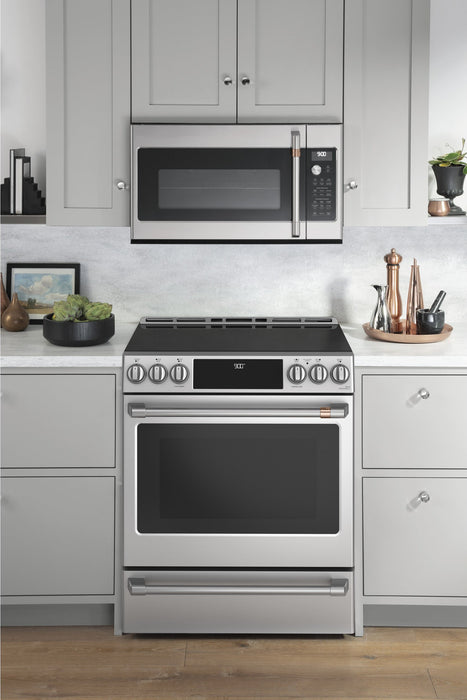 Café Slide-In Electric Range with Warming Drawer - CCHS900P2MS1