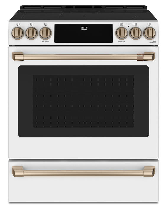 Cafe 5.7 Cu. Ft. Smart Induction Range with True European Convection and Self Clean Racks - Matte Wh… 