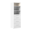 Bestar Florence 25\" Modular Reach-In/Walk-In Closet System Tower with LED Light, Shelves and 4 Drawe