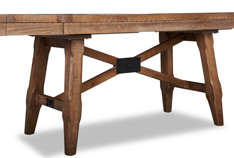 Cedar Dining Table, Pine Wood, Trestle-Base, 72.07\"W - Brown 