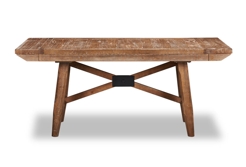 Cedar Dining Table, Pine Wood, Trestle-Base, 72.07\"W - Brown 