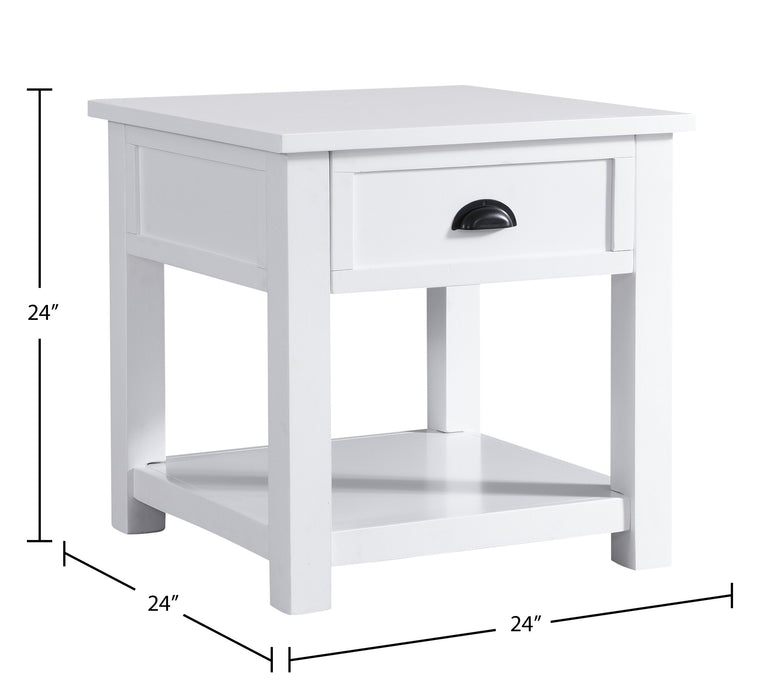 Centennial 24\" Modern End Table with Storage and Shelf - White