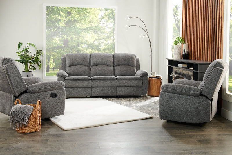 Chandler Chenille Reclining Sofa - Grey