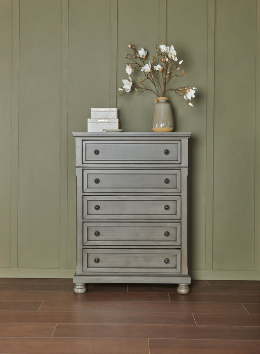 Chelsea Bedroom Chest of Drawers, 5-Drawer, 38\"W x 52\"H - Grey