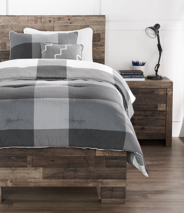 Charlie 3-Piece Twin Comforter Set - Grey 