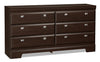 Yorkdale Bedroom 6-Drawer Dresser, 61.4\"W x 32.3\"H, Made in Canada - Brown 