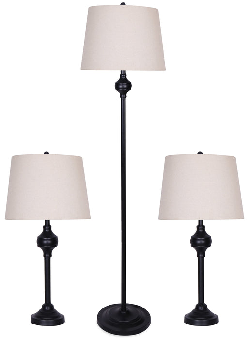 Ciara 3-Piece Floor and Two Table Lamps Set