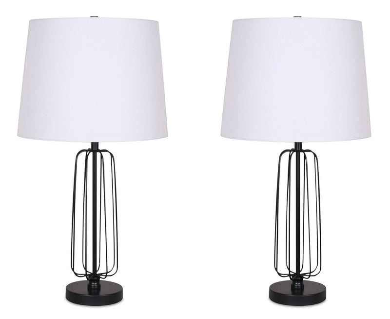 Clare 2-Piece Table Lamp Set with USB Port