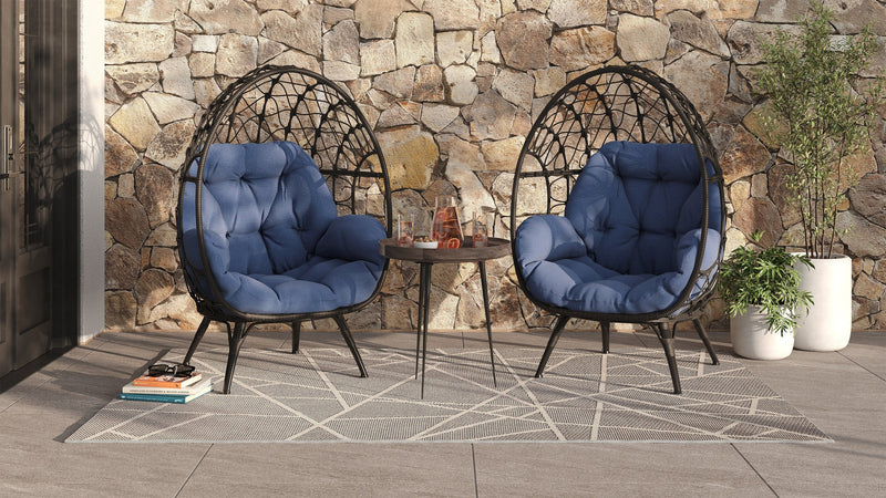 Coco Egg Outdoor Patio Chair - Blue