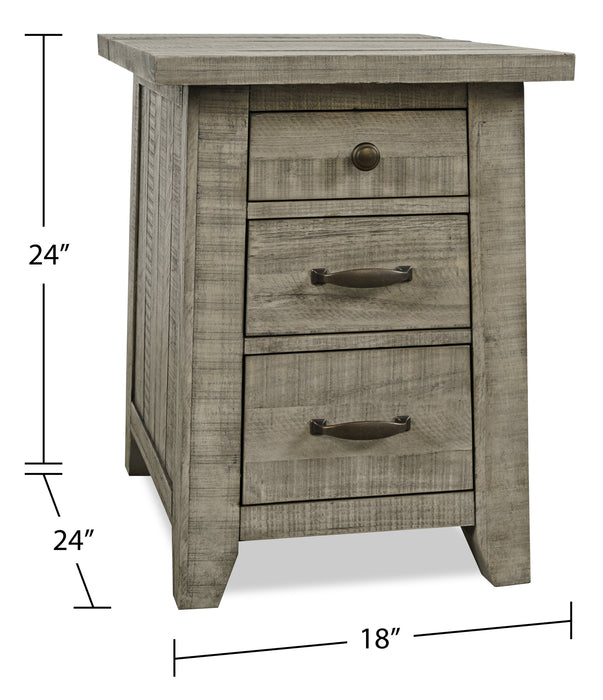 Colson 18\" Rustic Chairside Table with Storage - Driftwood 