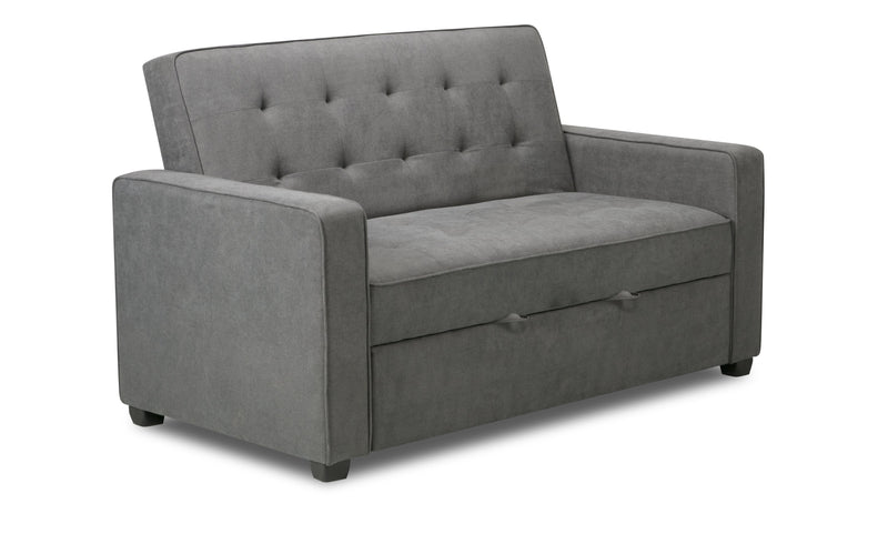Corey Velvet Futon - Grey