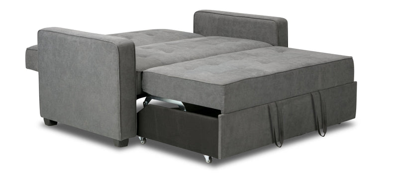 Corey Velvet Futon - Grey