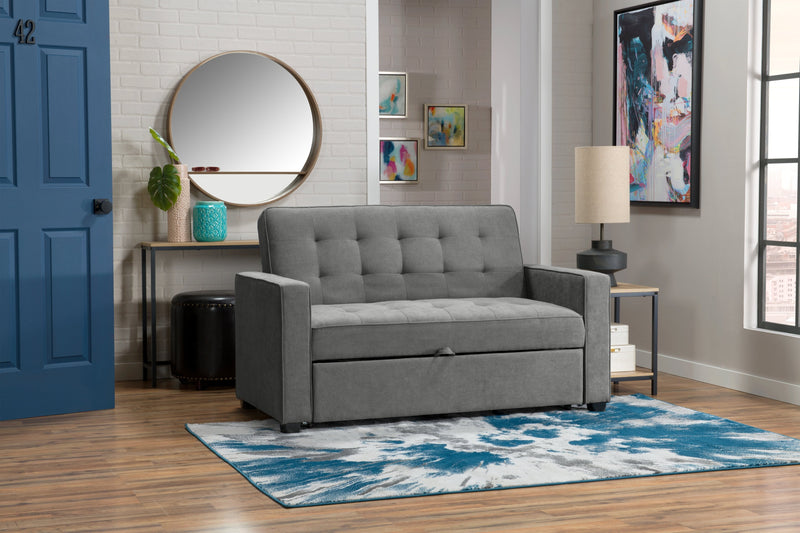 Corey Velvet Futon - Grey