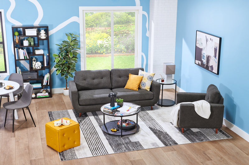 Talbott Faux Leather Ottoman - Yellow