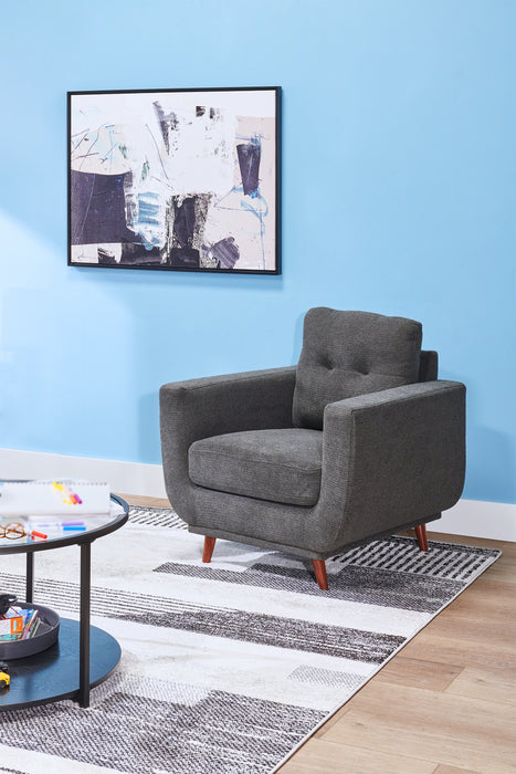 Cosmo 34\" Fabric Chair with Tufted Back Cushion - Charcoal