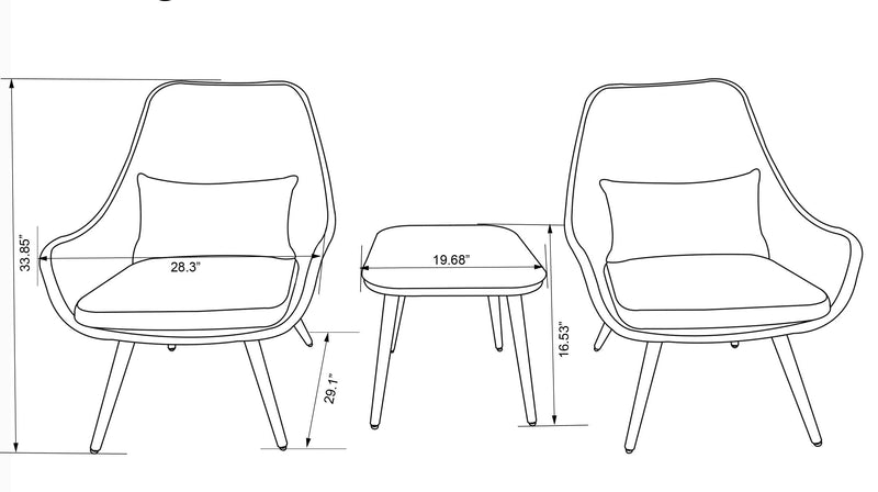 Costa Patio 3-Piece Set