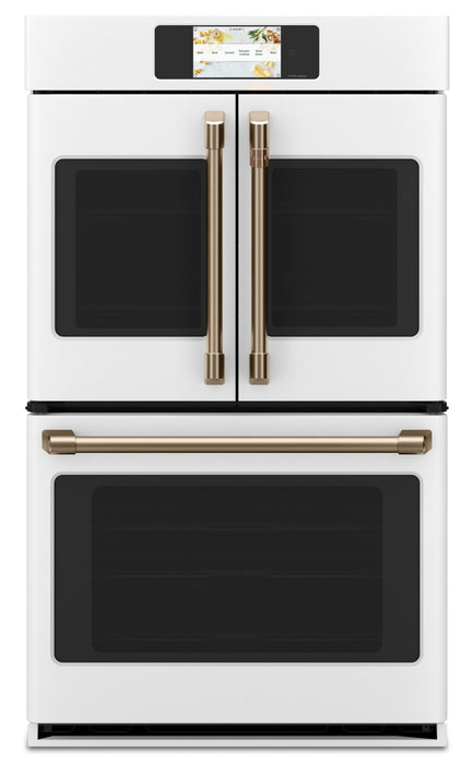 Café Professional Series 30\" Smart Built-In French-Door Double Wall Oven - CTD90FP4NW2