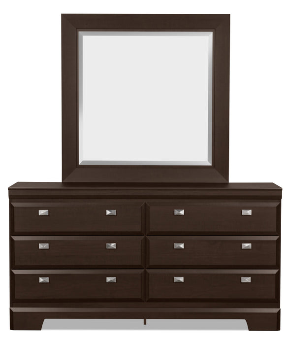 Yorkdale Bedroom 6-Drawer Dresser, 61.4\"W x 32.3\"H, Made in Canada - Brown 