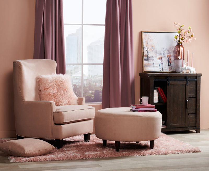 Sofa Lab The Curve Ottoman - Pax Rose