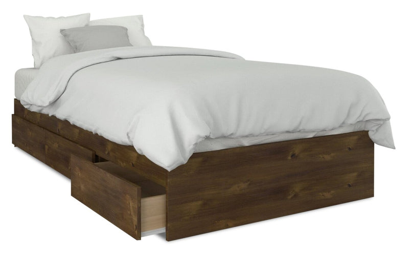 Nordika Twin Storage Platform Bed - Truffle 