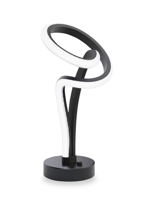 11\" Matte Black and Rose Gold Loop Design LED Table Lamp 