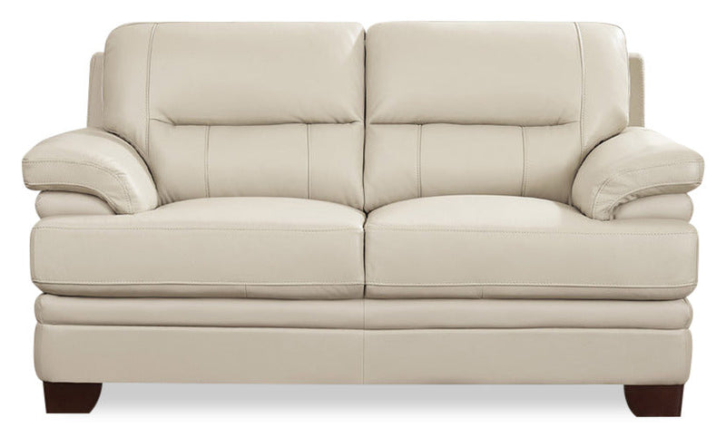 Hydeline Luxor Leather Loveseat - Vanilla 