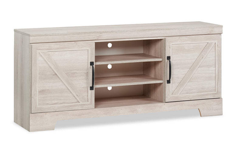 Davin 61\" Rustic TV Stand with Storage and Cable Management for TVs up to 70\"- Whitewash