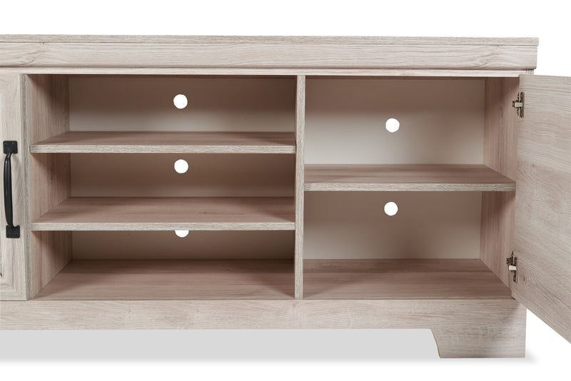 Davin 61\" Rustic TV Stand with Storage and Cable Management for TVs up to 70\"- Whitewash