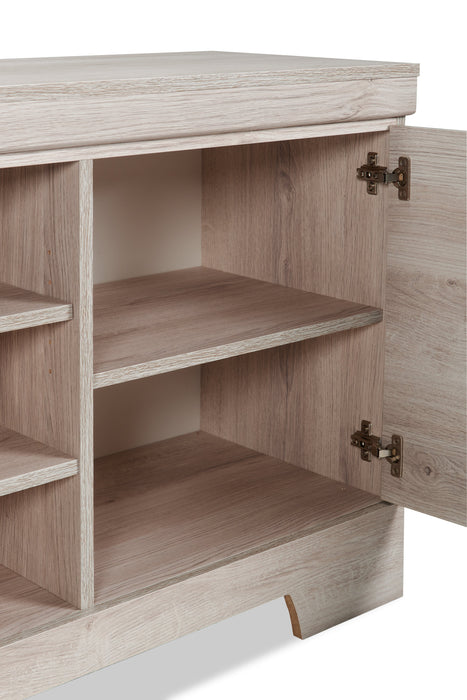 Davin 61\" Rustic TV Stand with Storage and Cable Management for TVs up to 70\"- Whitewash