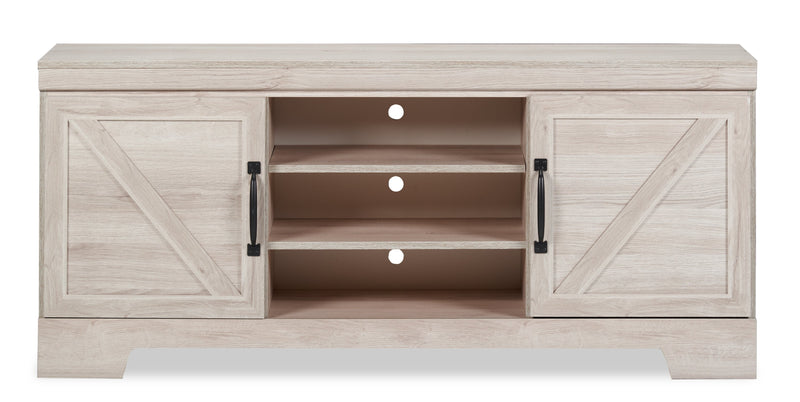 Davin 61\" Rustic TV Stand with Storage and Cable Management for TVs up to 70\"- Whitewash
