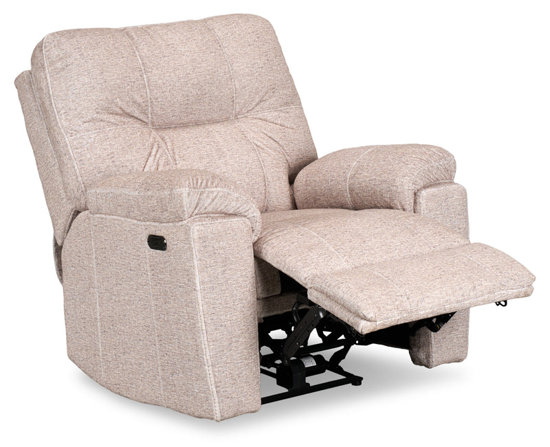 Canadian Made Dawson 40\" Fabric Power Reclining Chair with USB Port - Beige