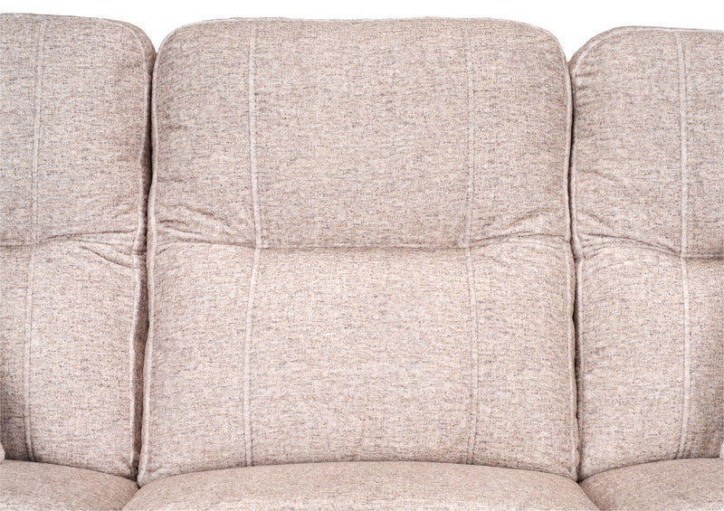 Canadian Made Dawson 87\" Fabric Power Reclining Sofa with USB Port and Accent Pillows - Beige