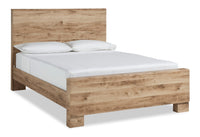 Derekson Panel Bed with Headboard & Frame, Natural - King Size 