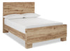 Derekson Panel Bed with Headboard & Frame, Natural - Queen Size 