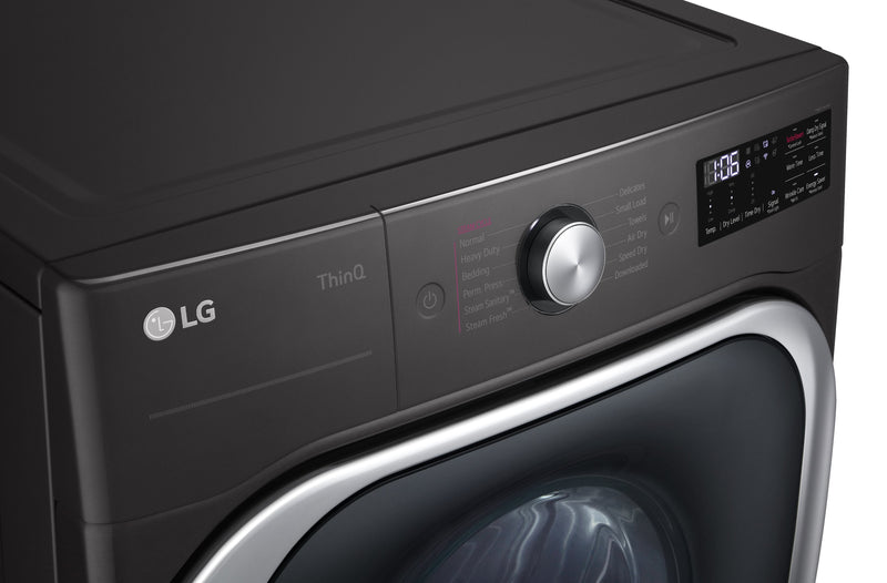 LG 6 Cu. Ft. Front-Load Washer and 9 Cu. Ft. Electric Dryer - Black Steel 