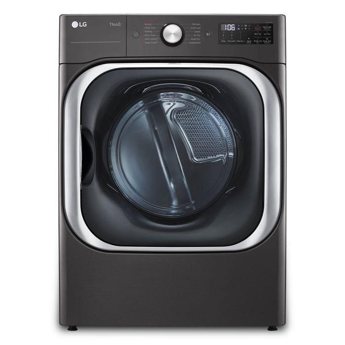 LG 6 Cu. Ft. Front-Load Washer and 9 Cu. Ft. Electric Dryer - Black Steel 