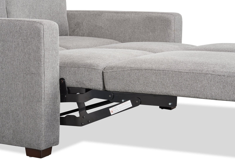 Drift 66.5\" Linen-Look Fabric Sleeper Sofa with Track Arms - Grey