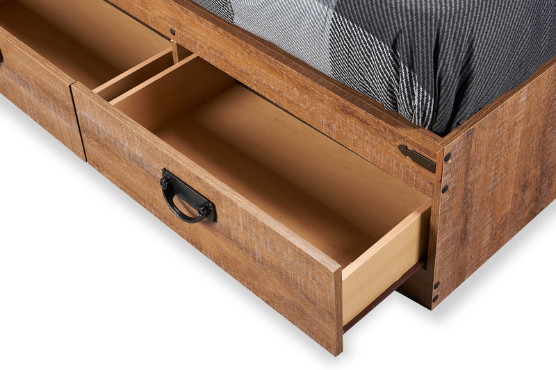 Driftwood Twin Mates Bed with Bookcase Headboard